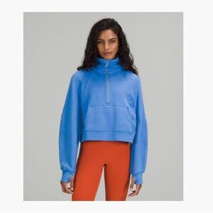 Lululemon women’s scuba oversized funnel neck half-zip, blue nile - size XS/S